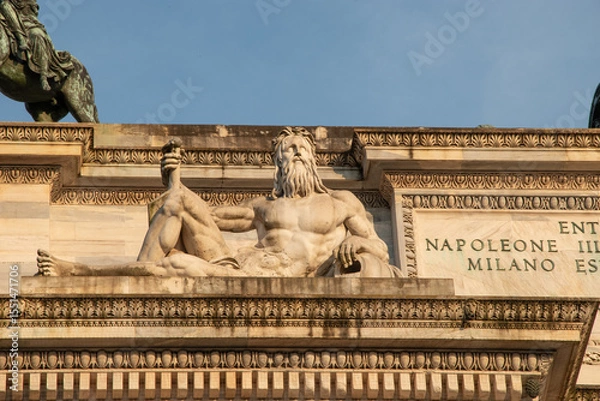 Obraz The Arco della Pace in Corso Sempione, a triumphal arch in Milan, Lombardy region, Italy.