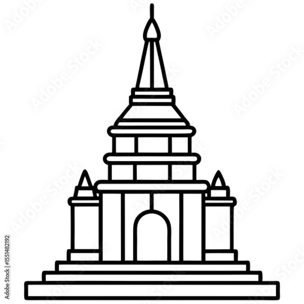 Fototapeta Minimal Temple Outline Vector