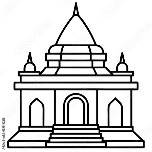 Fototapeta Minimal Temple Outline Vector