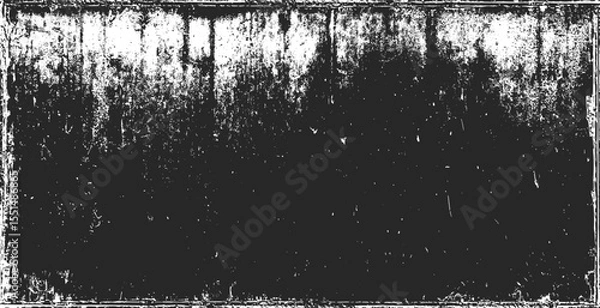 Fototapeta Texture of old surface on black background with white scratches. Worn, torn, weathered effect. Distressed black texture.Vector illustration, EPS 10.