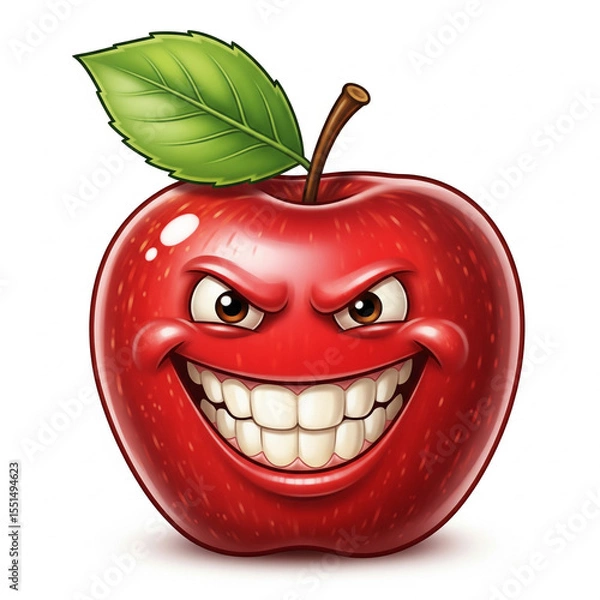 Obraz red apple cartoon