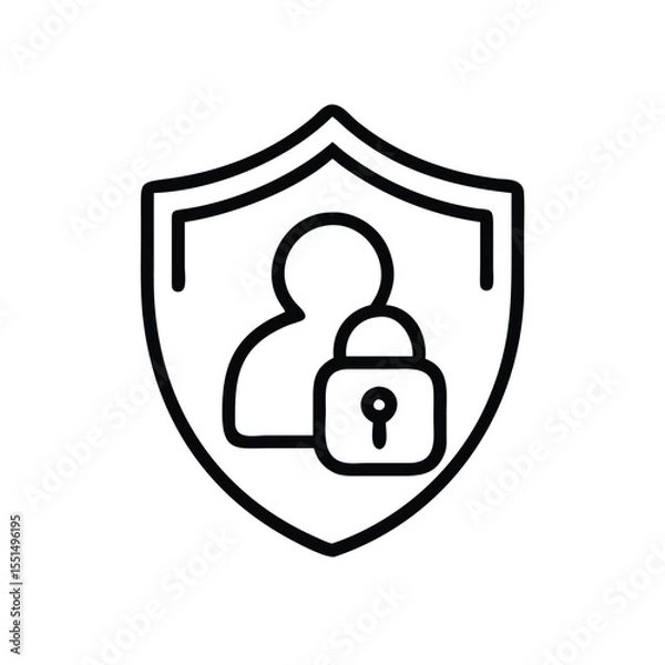 Fototapeta User account security and protection icon for data privacy and safety concept design