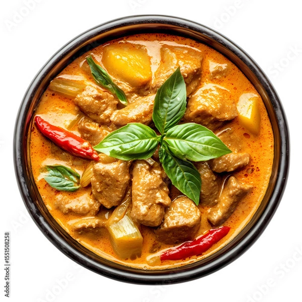 Fototapeta Mouthwatering Panang Curry A Culinary Delight isolated on transparent background