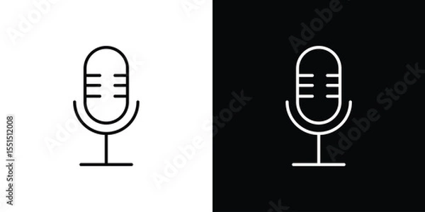 Obraz Microphone icon vector, line outline icon