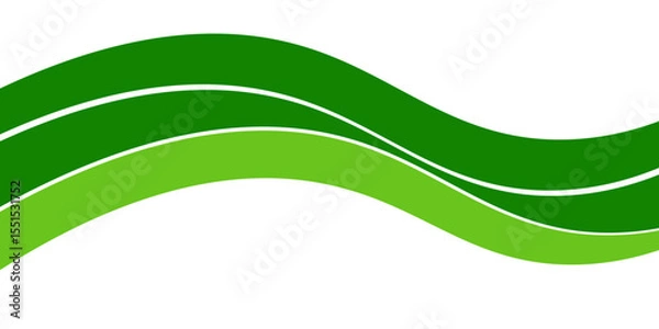 Fototapeta Abstract White and Green wave wide background banner