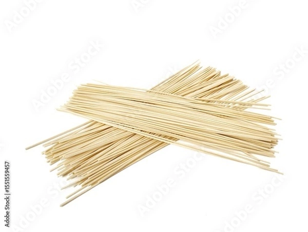 Fototapeta Dry spaghetti instant noodle isolated on white background 