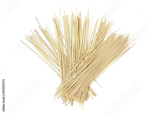 Fototapeta Dry spaghetti instant noodle isolated on white background 