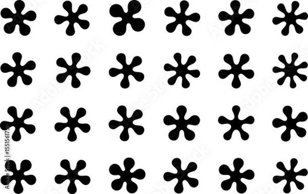 Fototapeta Brutalist abstract geometric shapes and grids vector silhouette illustration set