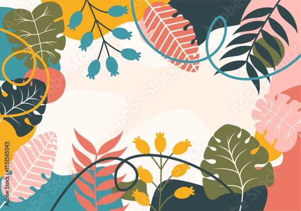 Fototapeta Vektor Stok Floral Background Flat Illustration Vector