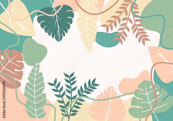 Fototapeta Spring Flat Flower Background Vector Horizontal