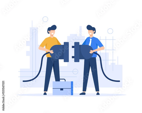 Fototapeta Metaphor Shape, Teamwork Object,Partnership,Partner Connection. Concept for Web Banner