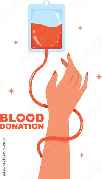 Obraz Charity and donation blood banner. Concept of community and support.