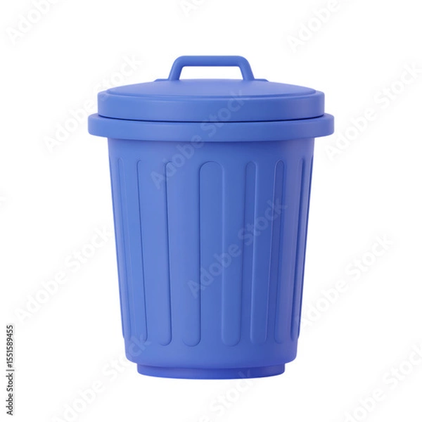 Fototapeta 3d rendered illustration of a blue trash can isolated on a solid black background