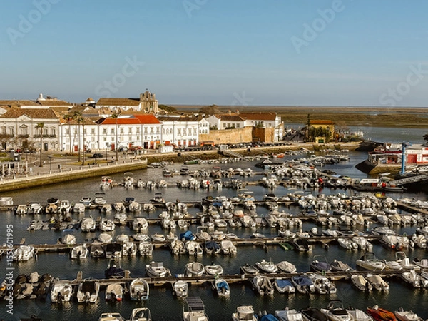 Obraz Photo of Faro marina from a bird's eye view, Portugal
