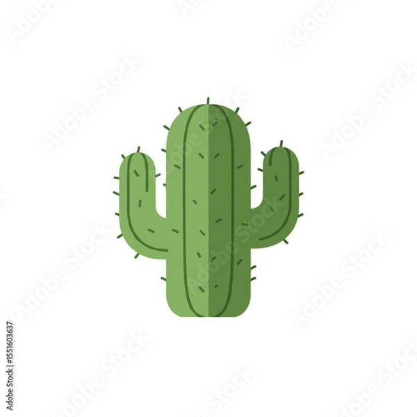 Fototapeta Simple Flat Illustration of a Desert Cactus.