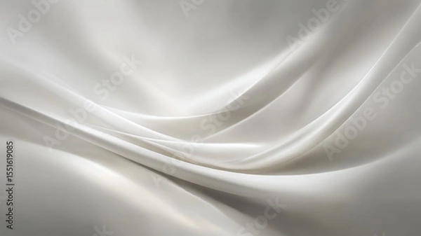 Obraz Soft white wave shadows drifting—an abstract gradient background evoking tranquility and lightness