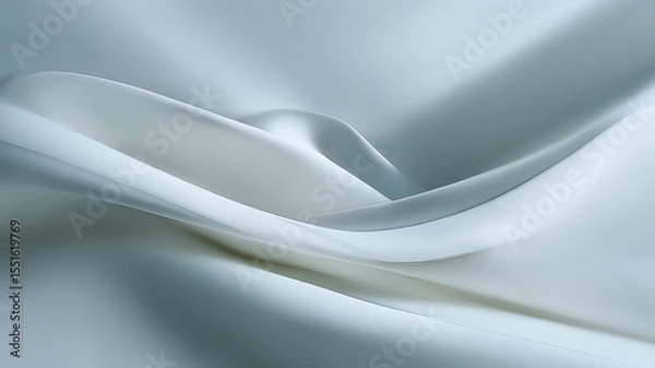 Obraz Soft white wave shadows drifting—an abstract gradient background evoking tranquility and lightness