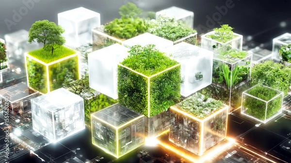 Obraz Green-Tech Habitat: Ecological Modular Design for Future Cities