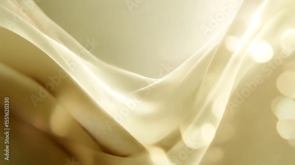 Obraz Soft white wave shadows drifting—an abstract gradient background evoking tranquility and lightness