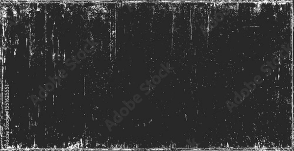 Fototapeta Texture of old surface on black background with white scratches. Worn, torn, weathered effect. Distressed black texture.Vector illustration, EPS 10.