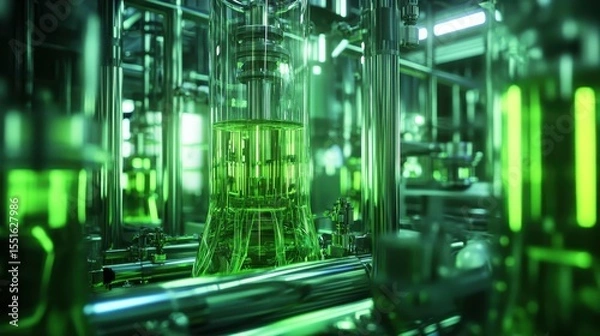 Fototapeta Green Hydrogen Production Facility with Automated Technology Elements