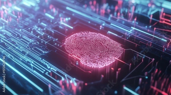 Fototapeta Concept of AI and Machine Learning for Cybersecurity Prevention