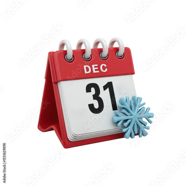 Fototapeta A calendar displays the date December 31st with the word "DEC" stacked above the number "31"
