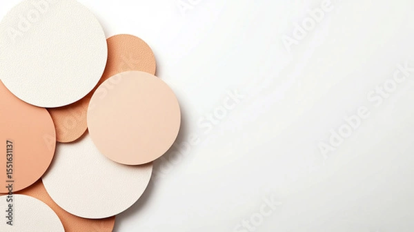 Obraz Abstract Composition with Layered Circular Shapes in Warm Pastel Tones