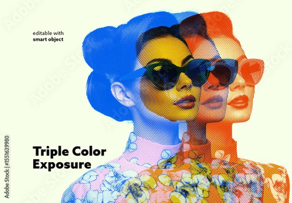 Fototapeta Triple Color Exposure Photo Effect
