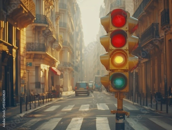 Obraz selective focus, traffic light service repairing the signal system