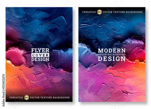 Obraz Flyer template, business brochure template, impasto layered texture, wedding invitation template, universal background, versatile vector background, creative brochure template, invitation template