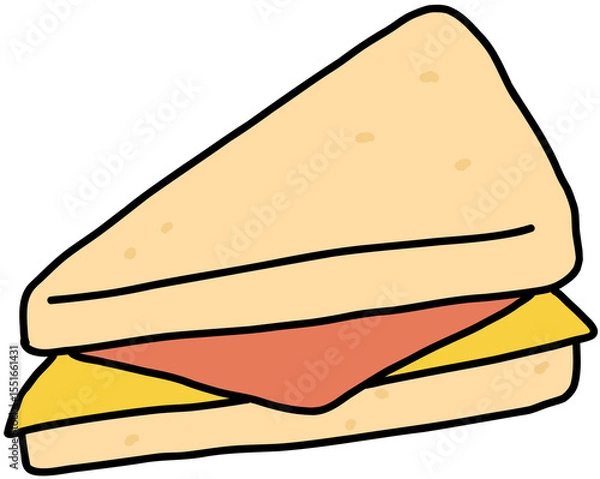 Fototapeta sandwich with ham and cheese