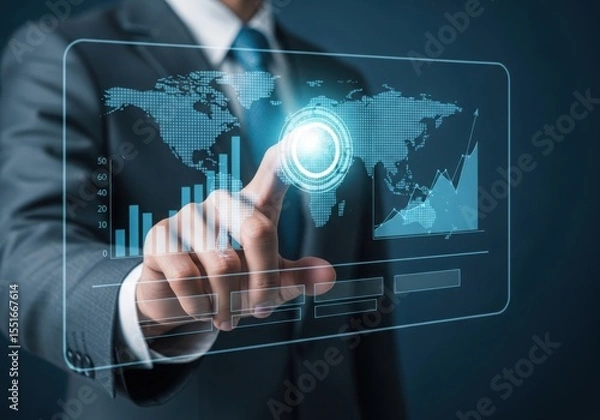 Fototapeta Business analytics interface display 