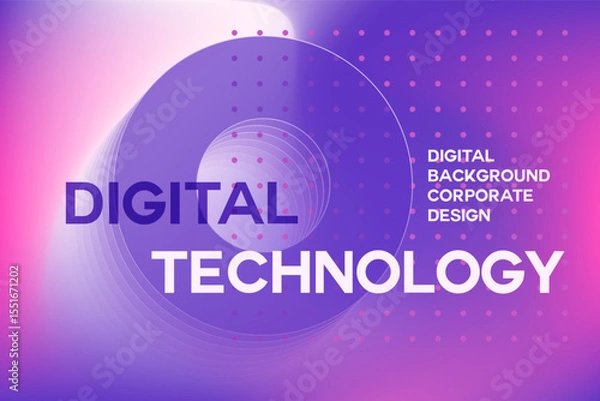 Fototapeta Abstract business technology background, lavender, purple color gradient, geometric bubble elements. Aesthetic corporate design for presentations, infographics, innovative visual business and technolo