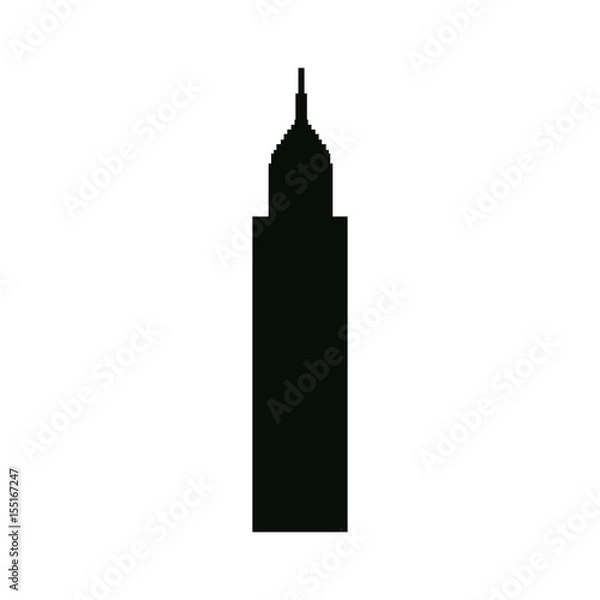 Obraz building skyscraper tower windows exterior vector illustration