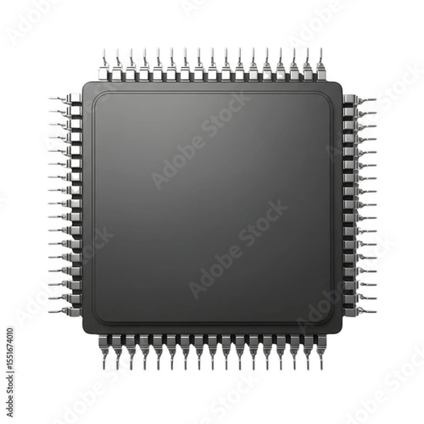 Fototapeta Computer microchip isolated on transparent background