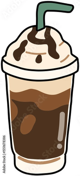 Fototapeta vector illustration of a chocolate frappuccino