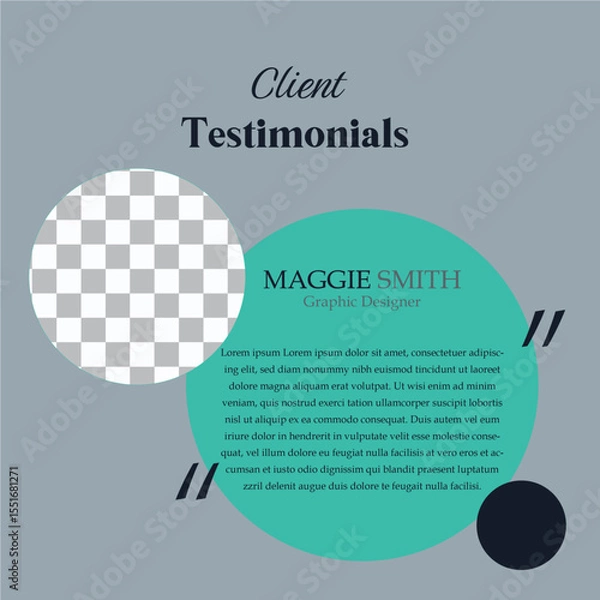 Obraz Minimalist Circular Client Testimonial Layout