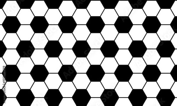 Fototapeta Black and white hexagonal background. football pattern.  sport soccer style.