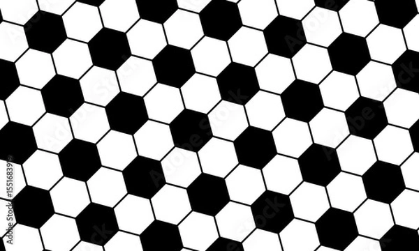Fototapeta Black and white hexagonal background. football pattern.   trendy geometric element.