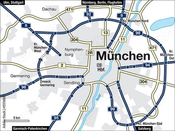 Fototapeta Stadtplan München