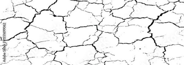 Fototapeta The cracks grunge urban background, texture vector.