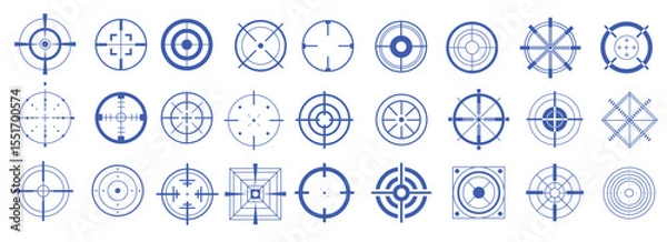 Fototapeta crosshairs set black target sniper shot isolated crosshair gun aims signs computer game army element