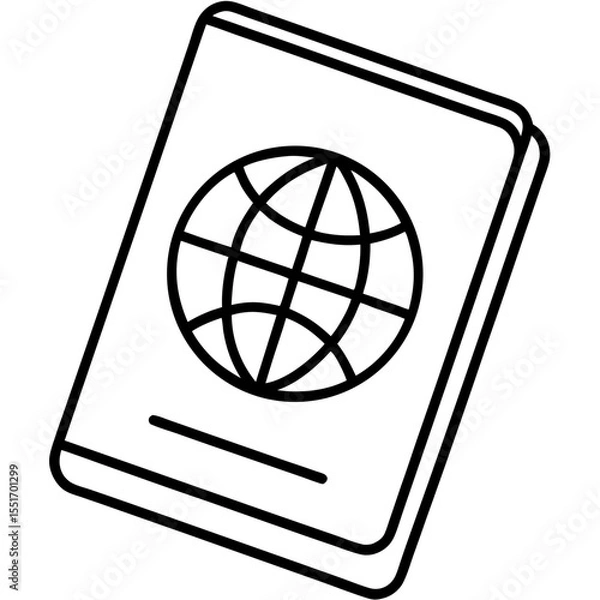 Obraz Minimal Passport & Stamp Line Icon