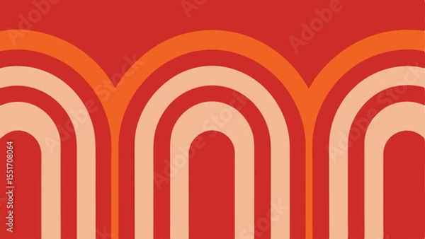 Fototapeta Retro abstract arch pattern in earthy tones suitable for diverse design applications