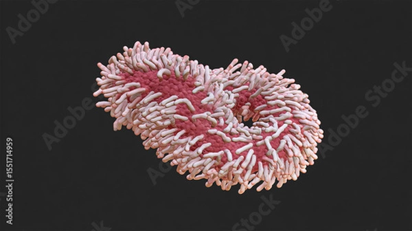 Fototapeta Mycobacterium tuberculosis positive (small red rod) in sputum smear, acid-fast stain, analyze by microscope 1000x