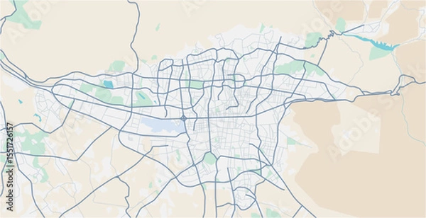 Obraz Layered editable vector illustration outline of Tehran,Iran.