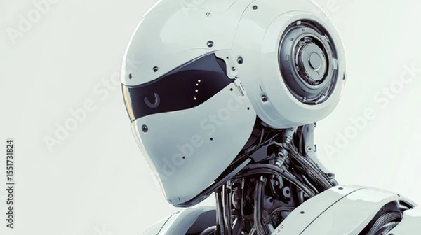 Fototapeta Close-up of a futuristic robot head