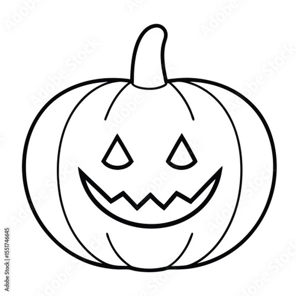 Obraz Spooky Halloween Pumpkin Vector Illustration.