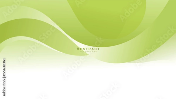 Fototapeta White and green wavy vector abstract background illustration with curved lines and gradient